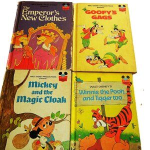 Lot 4 Vintage 1970s Disney World Reading Book Club MICKEY MOUSE GOOFY WINNIE